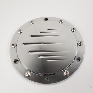 Custom Chrome 5-Hole Derby Cover Speed Lines Slash Design Motorcycle